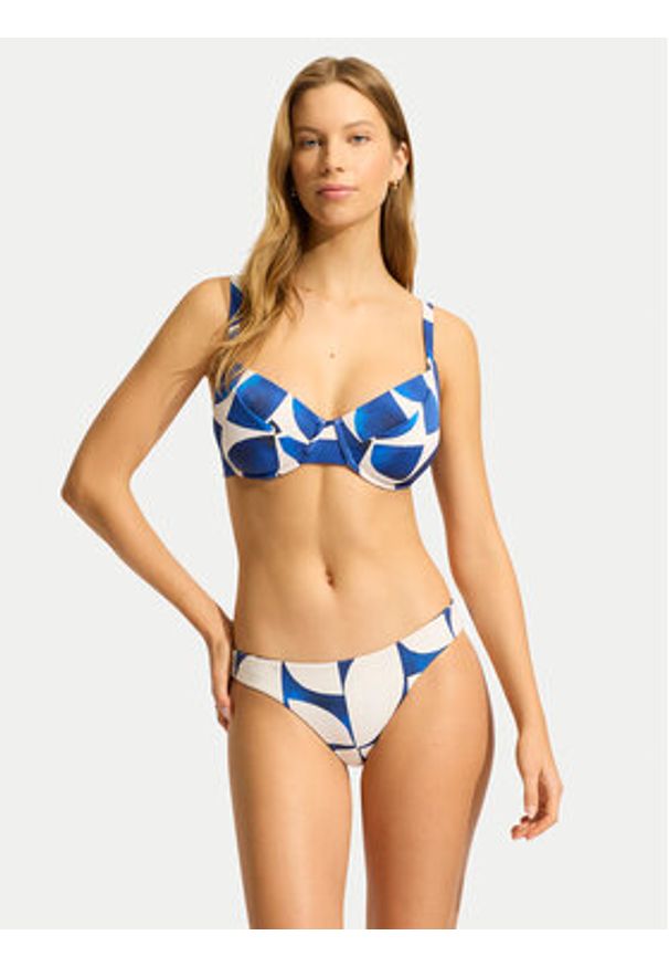 Seafolly Dół od bikini 40426-238 Niebieski. Kolor: niebieski. Materiał: syntetyk