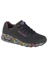 skechers - Buty do chodzenia damskie Skechers Uno. Zapięcie: sznurówki. Kolor: czarny. Materiał: materiał, syntetyk, tkanina. Szerokość cholewki: normalna. Sport: turystyka piesza