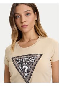 Guess T-Shirt W5BI15 J1314 Beżowy Slim Fit. Kolor: beżowy. Materiał: bawełna #2