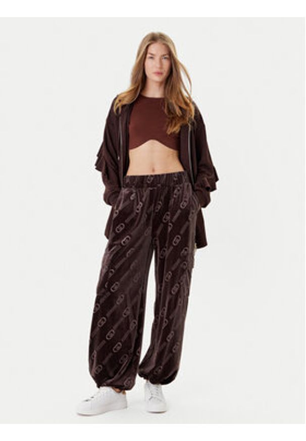 Liu Jo Sport Spodnie dresowe TF5111 J4955 Brązowy Relaxed Fit. Kolor: brązowy. Materiał: syntetyk