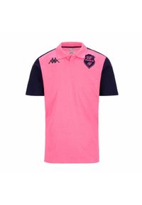 Kappa - Polo Stade Français Abiangy 8 2024/25. Typ kołnierza: polo. Kolor: niebieski, różowy, wielokolorowy