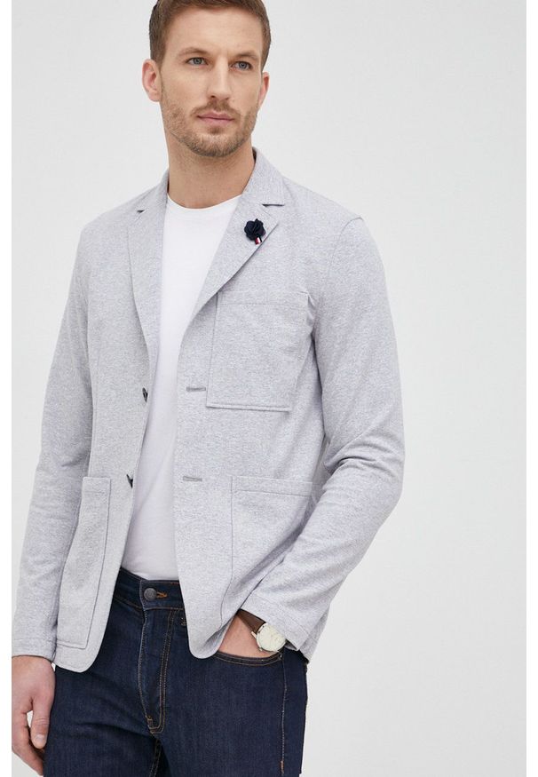 TOMMY HILFIGER - Tommy Hilfiger marynarka męska kolor szary. Kolor: szary. Styl: klasyczny