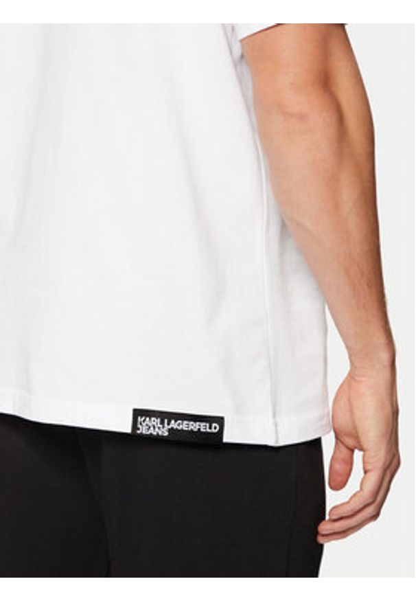Karl Lagerfeld Jeans T-Shirt A1M17044 Biały Regular Fit. Kolor: biały. Materiał: bawełna