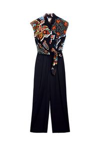 Desigual Kombinezon Paisley 25SWPW20 Czarny Regular Fit. Kolor: czarny. Materiał: wiskoza. Wzór: paisley #5