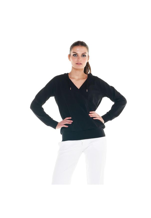 LEONE 1947 APPAREL - Damska bluza Cristal Shine. Kolor: czarny. Materiał: tkanina. Sport: fitness