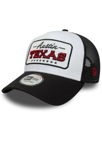 Czapka unisex New Era Location Patch 9FORTY A-Frame Trucker 60771864 - czarna. Kolor: czarny. Materiał: poliester, bawełna, materiał #1