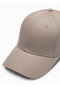 Ombre Clothing - Jednokolorowa czapka męska z daszkiem bejsbolówka – popielata V7. Kolor: szary. Materiał: bawełna. Wzór: ze splotem. Styl: klasyczny, sportowy, casual #3