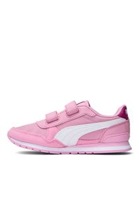 Sneakersy dziecięce różowa Puma ST Runner V3 NL V Ps. Okazja: na uczelnię. Kolor: różowy. Materiał: skóra ekologiczna, guma. Szerokość cholewki: normalna. Wzór: aplikacja