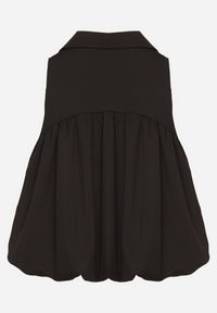 Born2be - Czarna Bluza Rozkloszowana Oversize z Kołnierzykiem Eridwen. Okazja: na co dzień. Typ kołnierza: kołnierzyk klasyczny, dekolt w serek. Kolor: czarny. Długość rękawa: długi rękaw. Długość: długie. Styl: klasyczny, casual #6