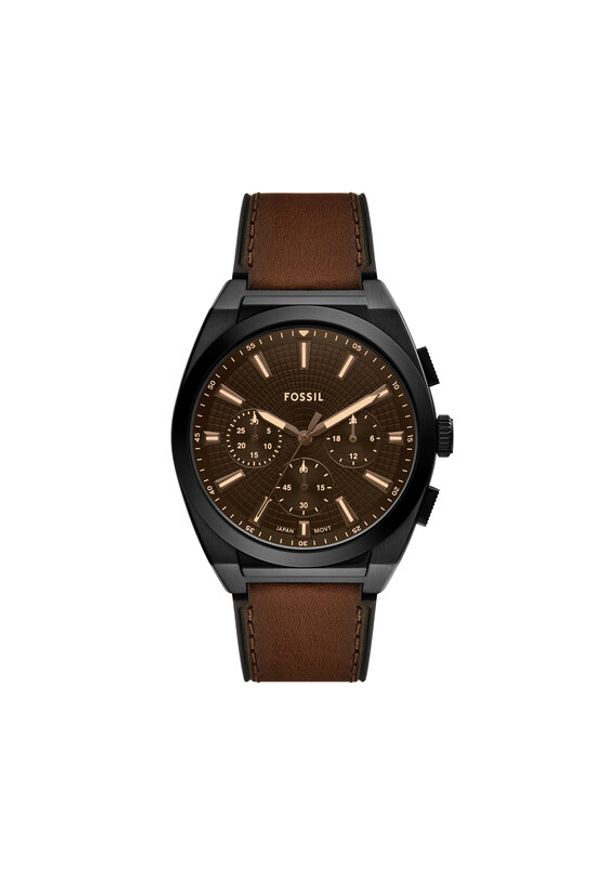 Fossil Zegarek Everett FS6108 Brązowy. Kolor: brązowy