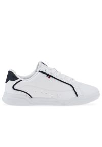 TOMMY HILFIGER - Buty Tommy Hilfiger Lo Cup Leather FM0FM04429-YBS - białe. Okazja: na co dzień. Kolor: biały. Materiał: kauczuk, materiał, poliester, skóra, guma. Szerokość cholewki: normalna. Wzór: gładki