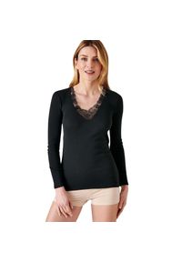 DAMART - Damska koszulka z długim rękawem Damart Thermolactyl. Kolor: czarny. Długość rękawa: długi rękaw. Długość: długie #1