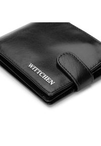 Wittchen - Damski portfel ze skóry na zatrzask. Kolor: czarny. Materiał: skóra #6