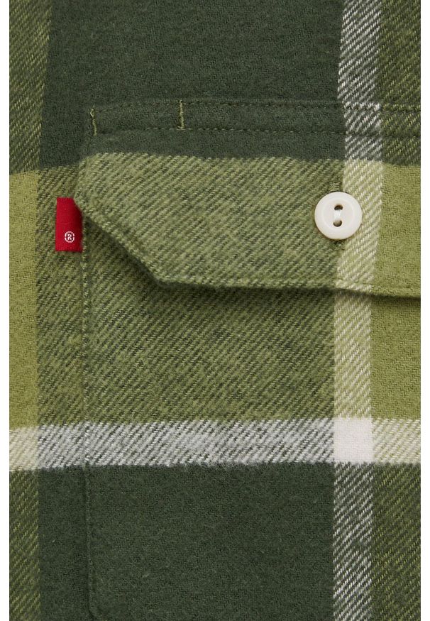 Levi's® - Levi's Koszula bawełniana męska kolor zielony relaxed z kołnierzykiem klasycznym. Okazja: na spotkanie biznesowe. Typ kołnierza: kołnierzyk klasyczny. Kolor: zielony. Materiał: bawełna. Długość rękawa: długi rękaw. Długość: długie. Styl: klasyczny