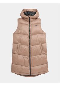 4f - 4F Bezrękawnik 4FAW23TVESF074 Beżowy Regular Fit. Kolor: beżowy. Materiał: syntetyk. Długość rękawa: bez rękawów #5