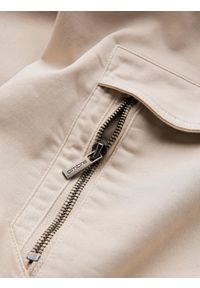 Ombre Clothing - Dzianinowe męskie joggery z kieszeniami cargo – kremowe V1 - Rozmiar: XL. Okazja: na co dzień. Kolor: kremowy. Materiał: dzianina. Wzór: aplikacja. Styl: casual #9