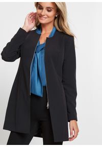 bonprix - Długi żakiet. Typ kołnierza: bez kołnierzyka. Kolor: czarny. Długość: długie. Styl: klasyczny #3