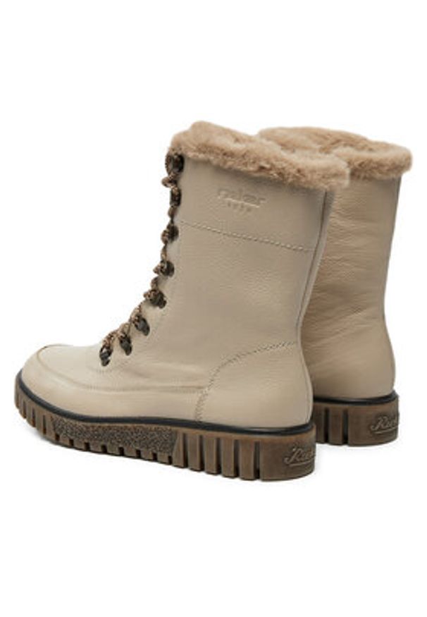 Rieker Trzewiki Y3405-60 Beżowy. Kolor: beżowy. Materiał: skóra