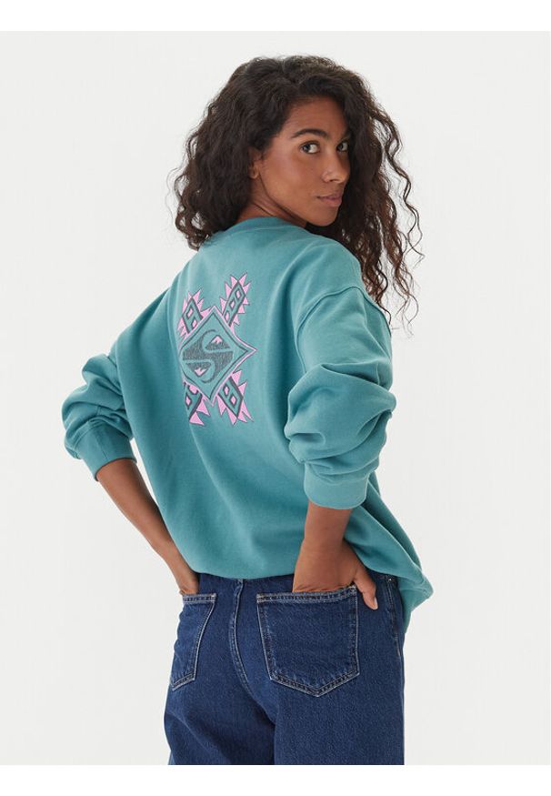 Quiksilver Bluza EQWFT03188 Zielony Oversize. Kolor: zielony. Materiał: bawełna