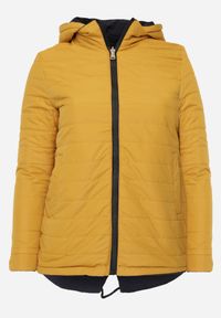 Born2be - Granatowo-Żółta Przejściowa Kurtka Dwustronna o Kroju Parki z Pikowaniem Wewnątrz Zidelle. Typ kołnierza: kaptur. Kolor: niebieski. Materiał: poliester, jeans. Styl: sportowy #2