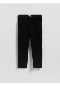 Reserved - Bawełniane spodnie slim fit - czarny. Kolor: czarny. Materiał: bawełna