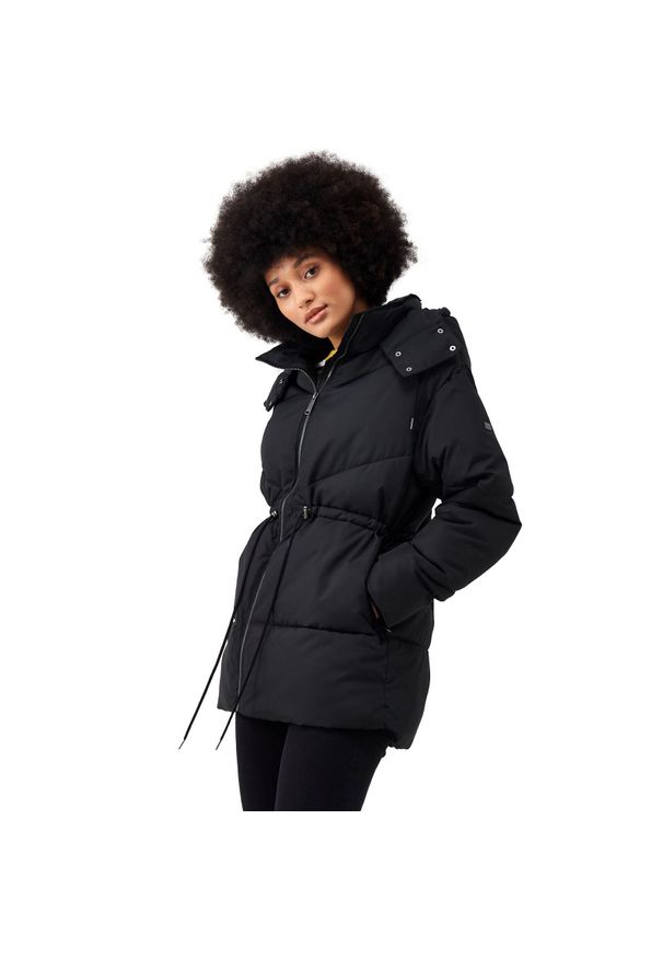 Kurtka turystyczna pikowana damska Regatta Rurie. Kolor: czarny. Materiał: puch. Sport: turystyka piesza