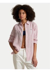 Polo Ralph Lauren Koszula 211970691008 Różowy Classic Fit. Typ kołnierza: polo. Kolor: różowy. Materiał: len