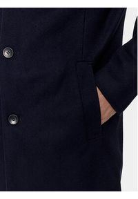 Calvin Klein Płaszcz wełniany K10K110462 Granatowy Regular Fit. Kolor: niebieski. Materiał: wełna #3