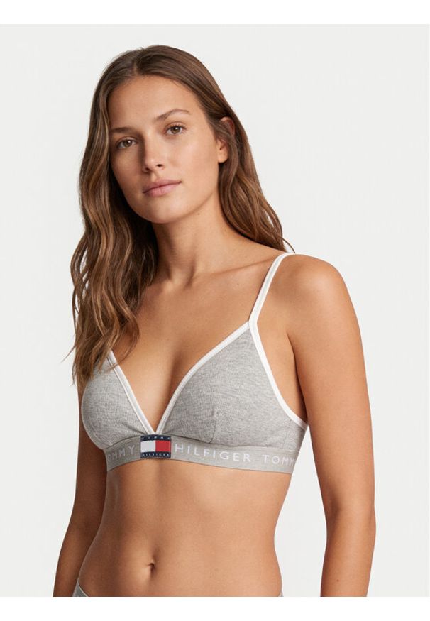 TOMMY HILFIGER - Tommy Hilfiger Biustonosz braletka UW0UW06271 Szary jasny. Kolor: szary. Materiał: syntetyk, bawełna