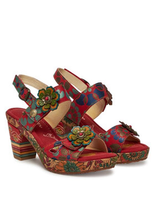 Laura Vita Sandały Nellao 15 Czerwony. Kolor: czerwony. Materiał: skóra