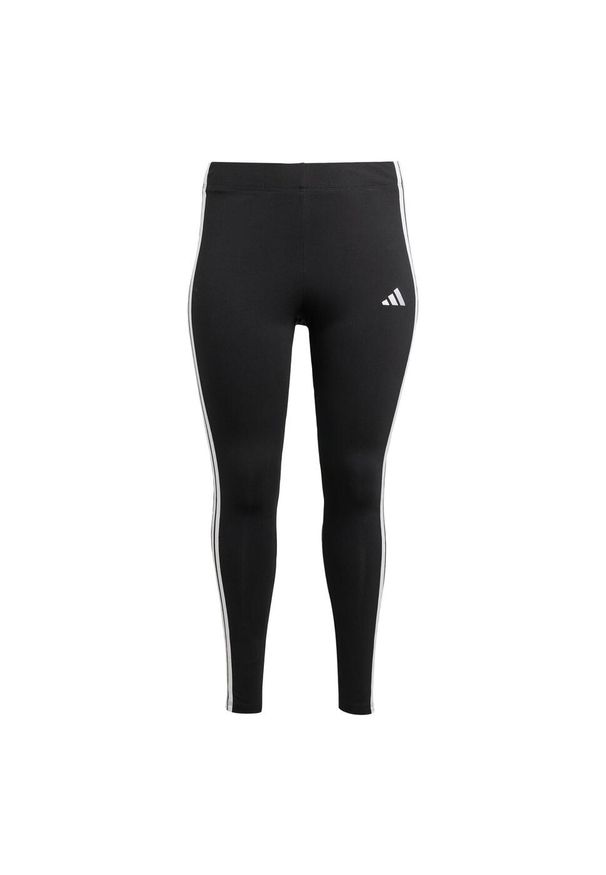 Adidas - Legginsy Essentials 3-Stripes Cotton (Plus Size). Kolekcja: plus size. Kolor: biały, wielokolorowy, czarny