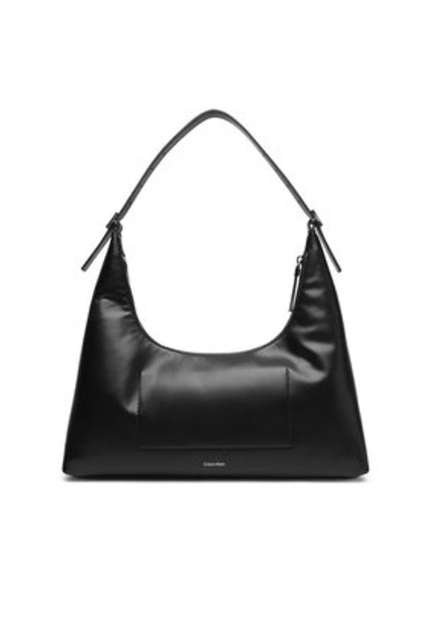 Calvin Klein Torebka Emblem Hw Lthr Shoulder Bag LV04F3262G Czarny. Kolor: czarny. Materiał: skórzane