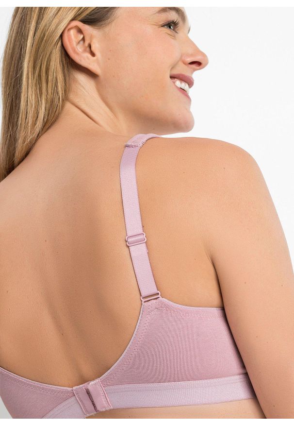 bonprix - Biustonosz t-shirt Feel Comfort bez fiszbinów (2 szt.), bawełna organiczna. Kolor: czarny. Materiał: bawełna