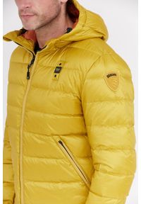 Blauer USA - BLAUER Żółta męska puchowa kurtka Sergio z kapturem, Rozmiar XL. Typ kołnierza: kaptur. Kolor: żółty. Materiał: puch #3