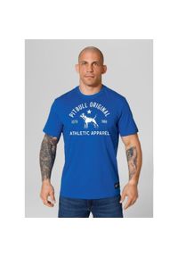 PITBULL - Koszulka bawełniana sportowa t-shirt dla dorosłych Sport Dog. Kolor: niebieski, wielokolorowy, biały. Materiał: bawełna #1