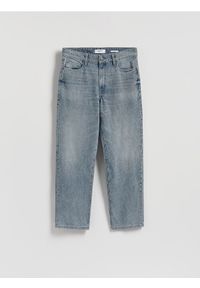 Reserved - Jeansy loose z efektem sprania - granatowy. Kolor: niebieski