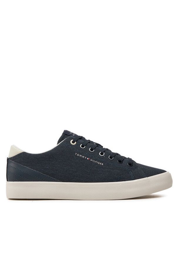 TOMMY HILFIGER - Tommy Hilfiger Tenisówki Th Hi Vulc Low Summer Cvs FM0FM05056 Granatowy. Kolor: niebieski. Materiał: materiał