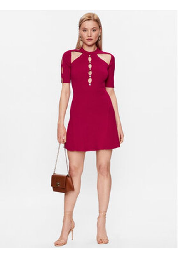 Pinko Sukienka dzianinowa 101227 A0TU Czerwony Regular Fit. Kolor: czerwony. Materiał: wiskoza