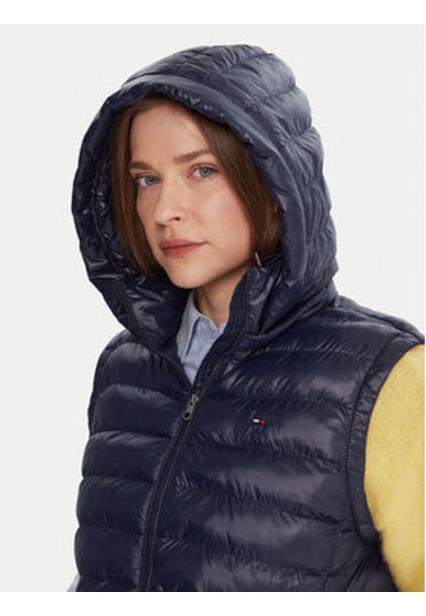 TOMMY HILFIGER - Tommy Hilfiger Bezrękawnik WW0WW47352 Granatowy Slim Fit. Kolor: niebieski. Materiał: syntetyk. Długość rękawa: bez rękawów