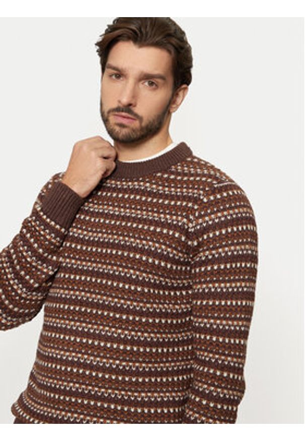 Only & Sons Sweter Musa 22027268 Brązowy Regular Fit. Kolor: brązowy. Materiał: bawełna