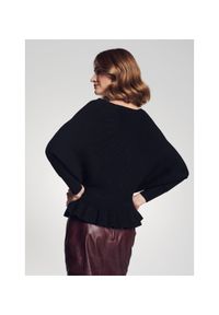 Ochnik - Czarny sweter damski z taliowaniem. Kolor: czarny. Materiał: materiał #2