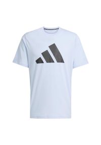 Adidas - Koszulka treningowa Train Essentials Feelready Logo. Kolor: niebieski, wielokolorowy, czarny. Materiał: materiał #2