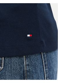 TOMMY HILFIGER - Tommy Hilfiger T-Shirt Gold Btn Cap WW0WW50942 Granatowy Regular Fit. Kolor: niebieski. Materiał: bawełna #2