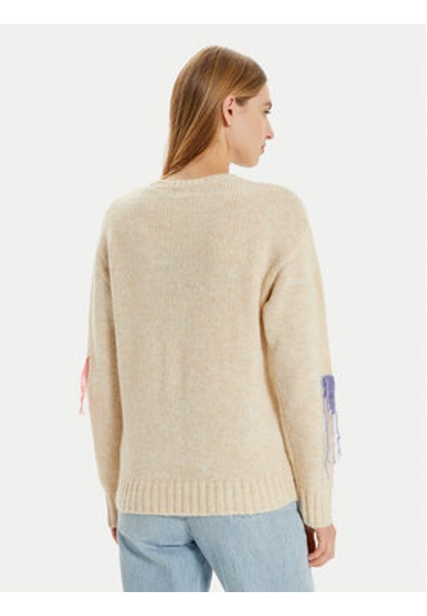 Frieda & Freddies Sweter 3366 Beżowy Regular Fit. Kolor: beżowy. Materiał: syntetyk