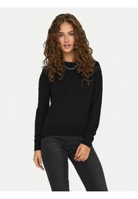 only - ONLY Sweter Venice 15333989 Czarny Regular Fit. Kolor: czarny. Materiał: wiskoza