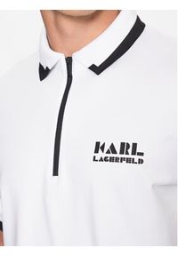 Karl Lagerfeld - KARL LAGERFELD Polo 745081 533221 Biały Regular Fit. Typ kołnierza: polo. Kolor: biały. Materiał: bawełna #4