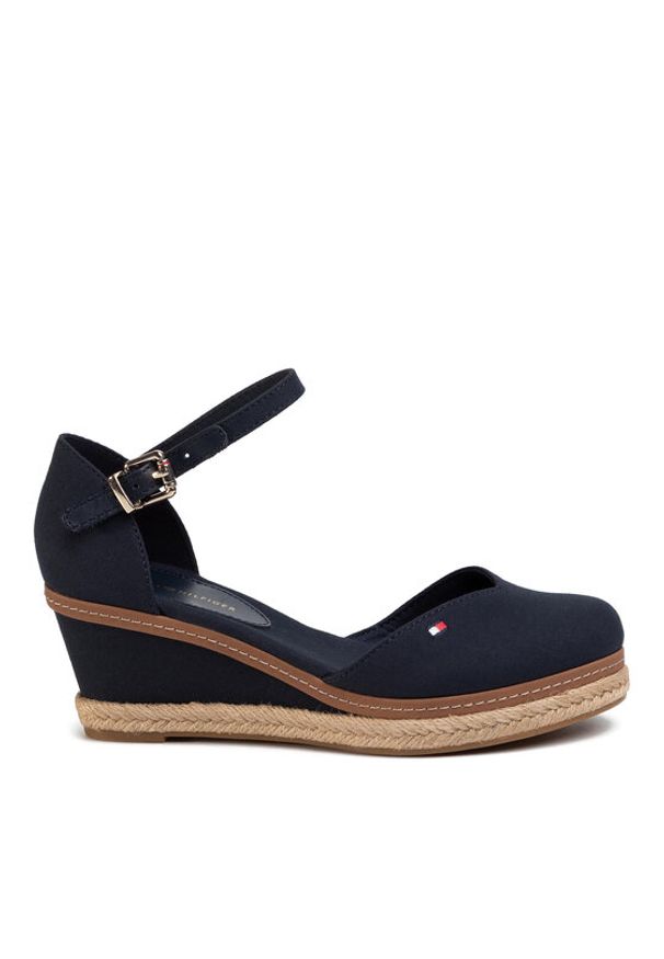 TOMMY HILFIGER - Tommy Hilfiger Espadryle Basic Closed Toe Mid Wedge FW0FW04787 Granatowy. Kolor: niebieski. Materiał: materiał