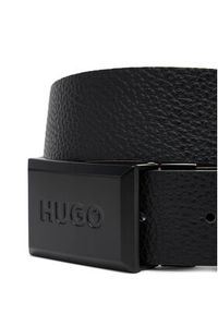 Hugo - HUGO Pasek Męski 50529706 Czarny. Kolor: czarny. Materiał: skóra