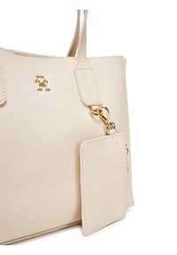 TOMMY HILFIGER - Tommy Hilfiger Torebka Th Distinct Mini Tote AW0AW17192 Beżowy. Kolor: beżowy. Materiał: skórzane #4