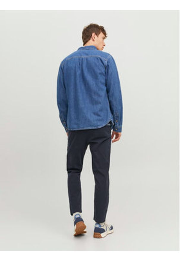 Jack & Jones Chinosy Harlow 12242188 Granatowy Tapered Fit. Kolor: niebieski. Materiał: bawełna